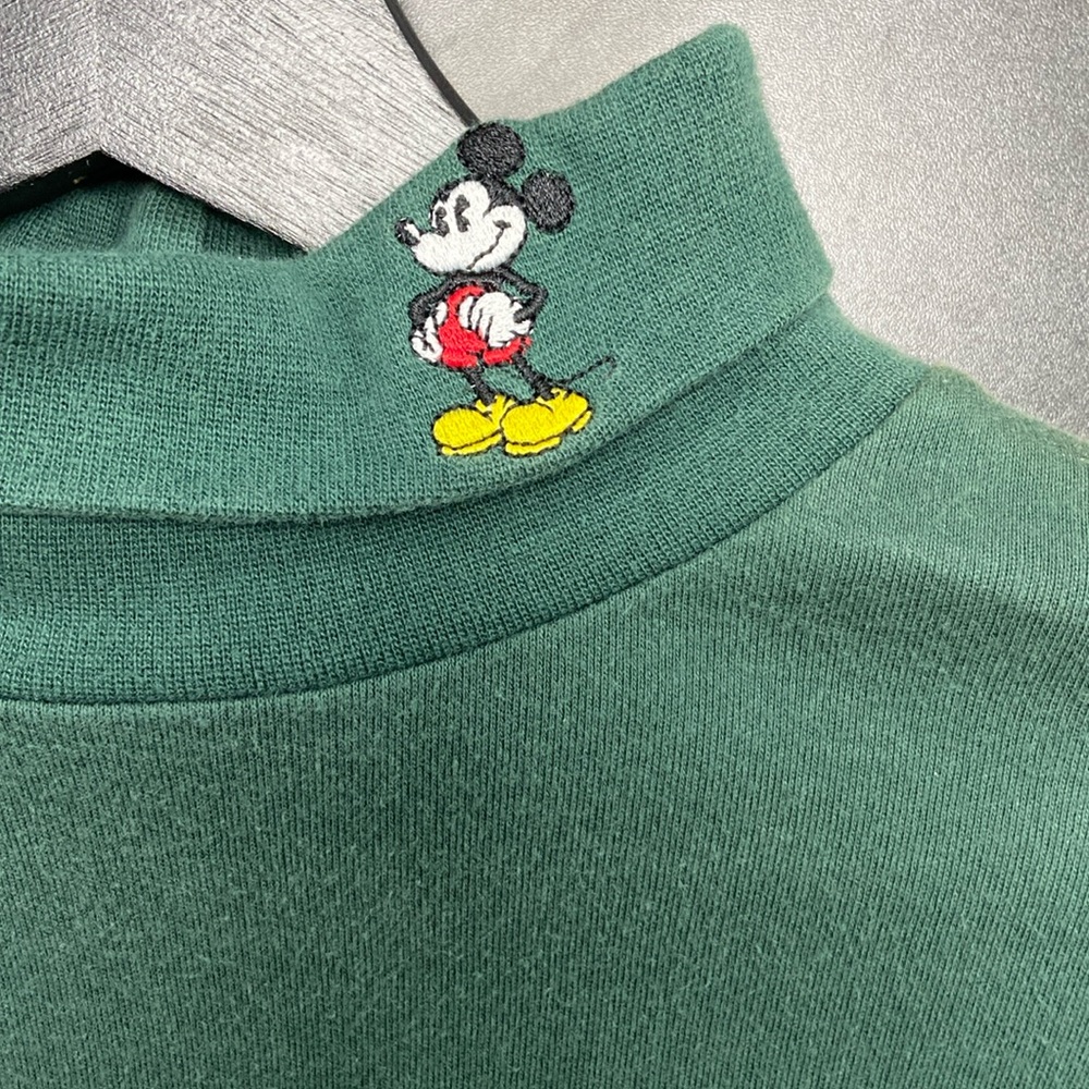 Mickey Mouse Green Mockneck - S
